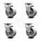 Service Caster 4 Inch V-Groove Semi Steel Cast Iron Wheel Swivel Caster Set with Roller Bearing SCC-20S420-VGR-4 - alternate 1